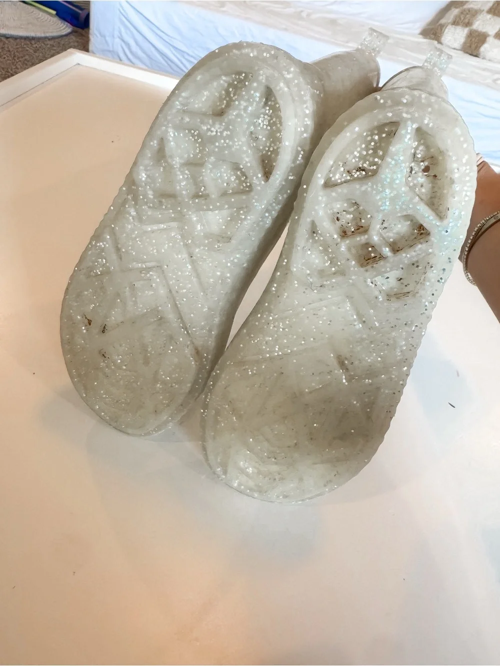 H&M Kids Glitter Rain Boots - White/Silver Sparkle
